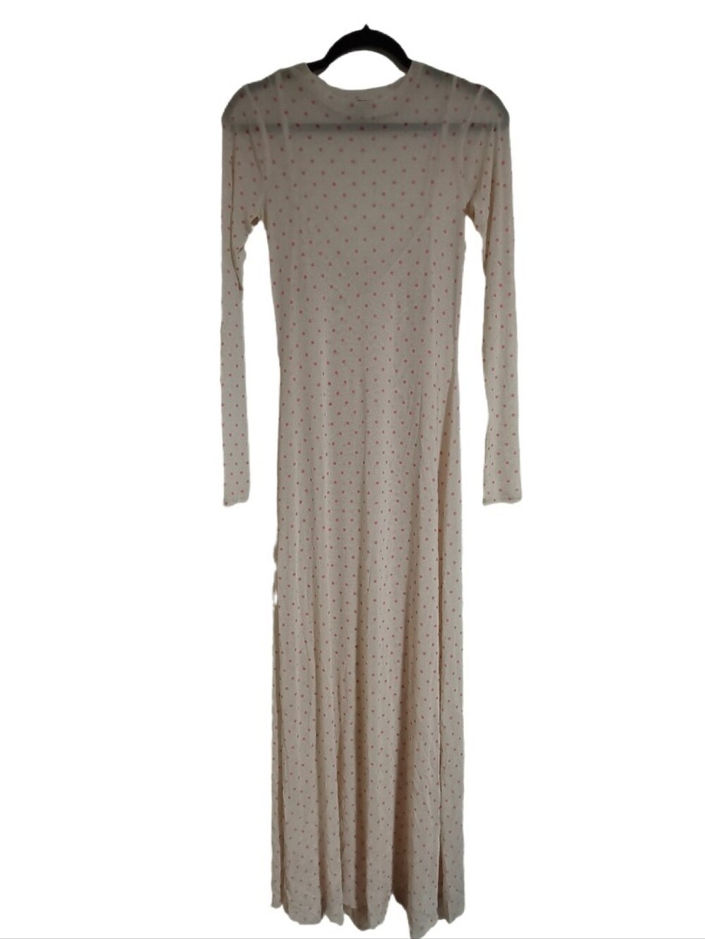 AFRM Paola Mesh Maxi Dress 2 Pc Set Pink Cream Polka Dot S